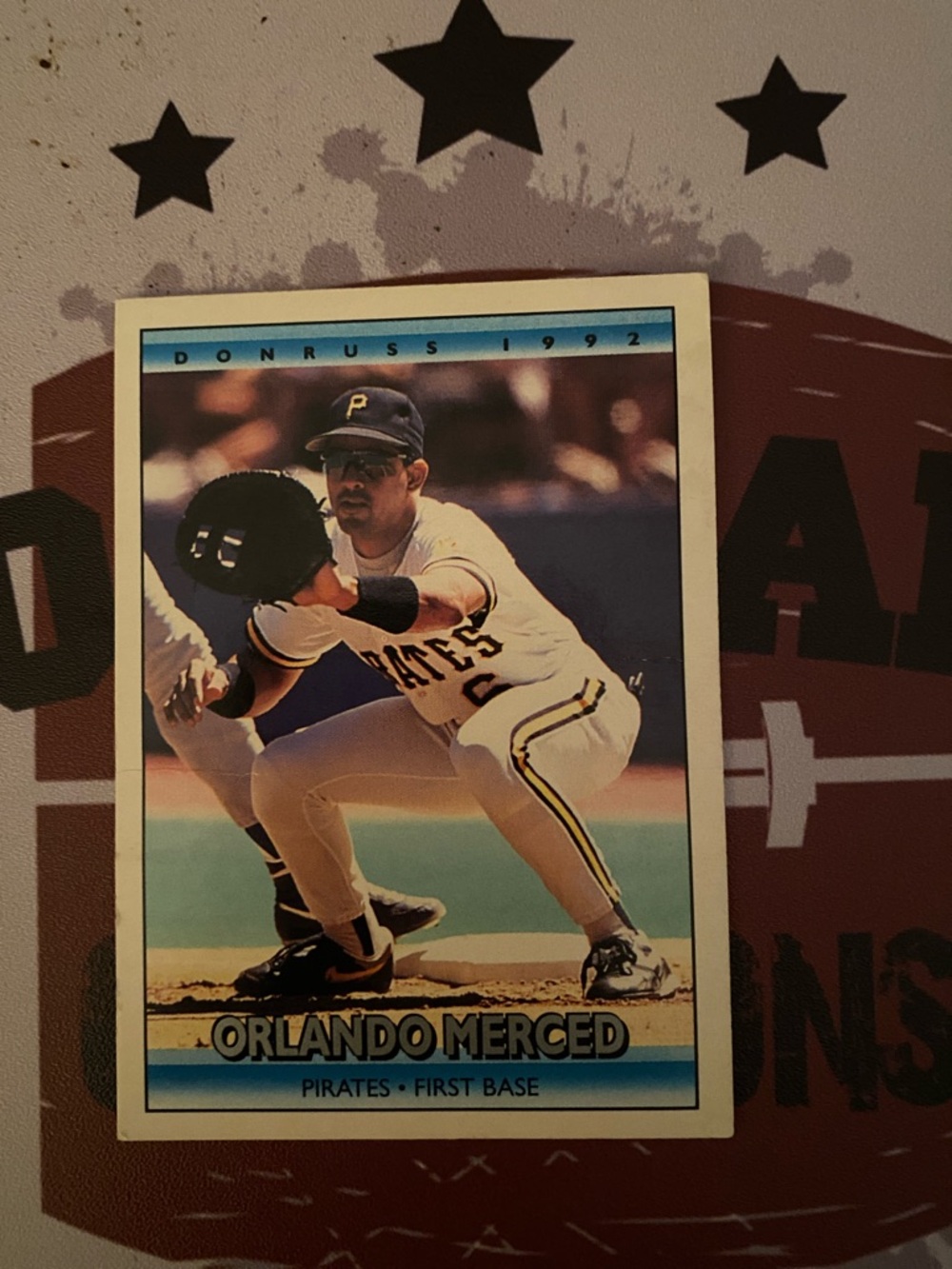 Russ Baseball Card - Red and Blue Accents